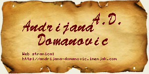 Andrijana Domanović vizit kartica